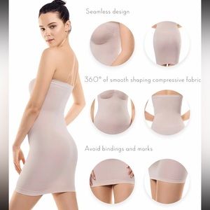 M Full Body Slip Strapless Seamless Shaper Under Dress Women Shapewear Slimming